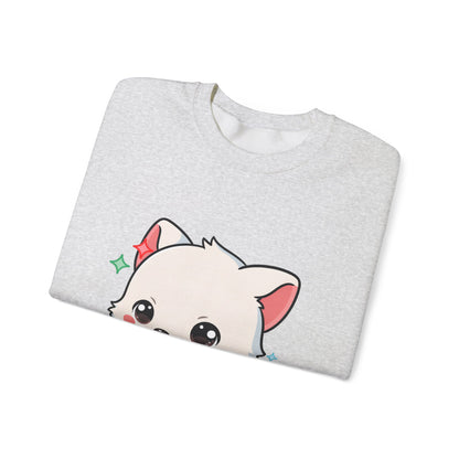 Kawaii Christmas Fox Sweatshirt, Cute Holiday Crewneck