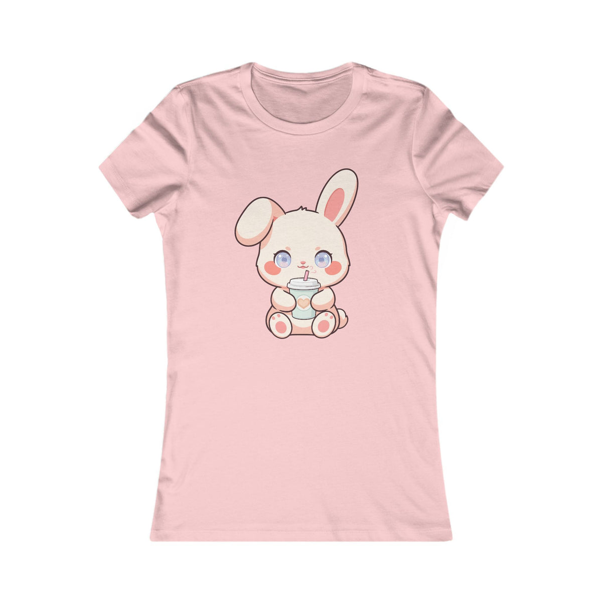 Kawaii Bunny Latte T-Shirt for Cozy Coffee Breaks