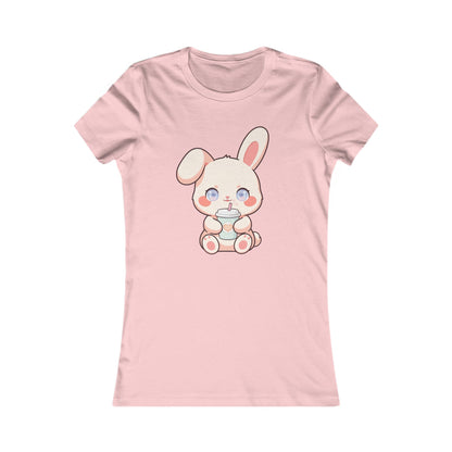 Kawaii Bunny Latte T-Shirt for Cozy Coffee Breaks