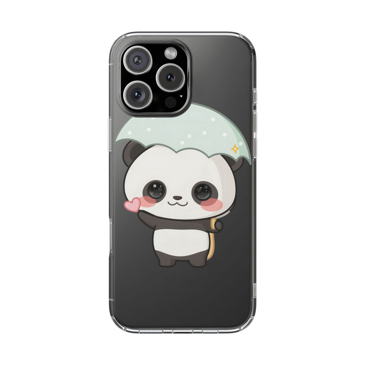 Kawaii Panda Clear Impact-Resistant Phone Case