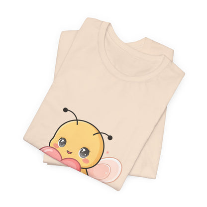 Kawaii Bee T-Shirt: Sweet Heart-Loving Unisex Tee