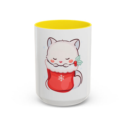 Kawaii Christmas Fox Accent Mug for Cozy Holiday Sips
