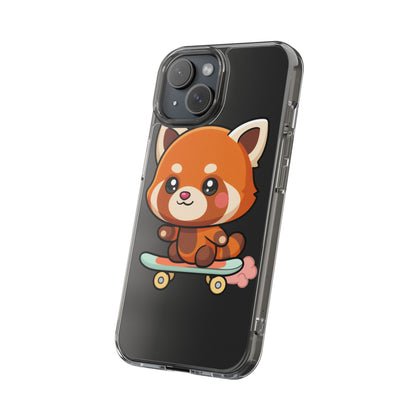 Red Panda Skateboard Phone Case, Cute Kawaii Style
