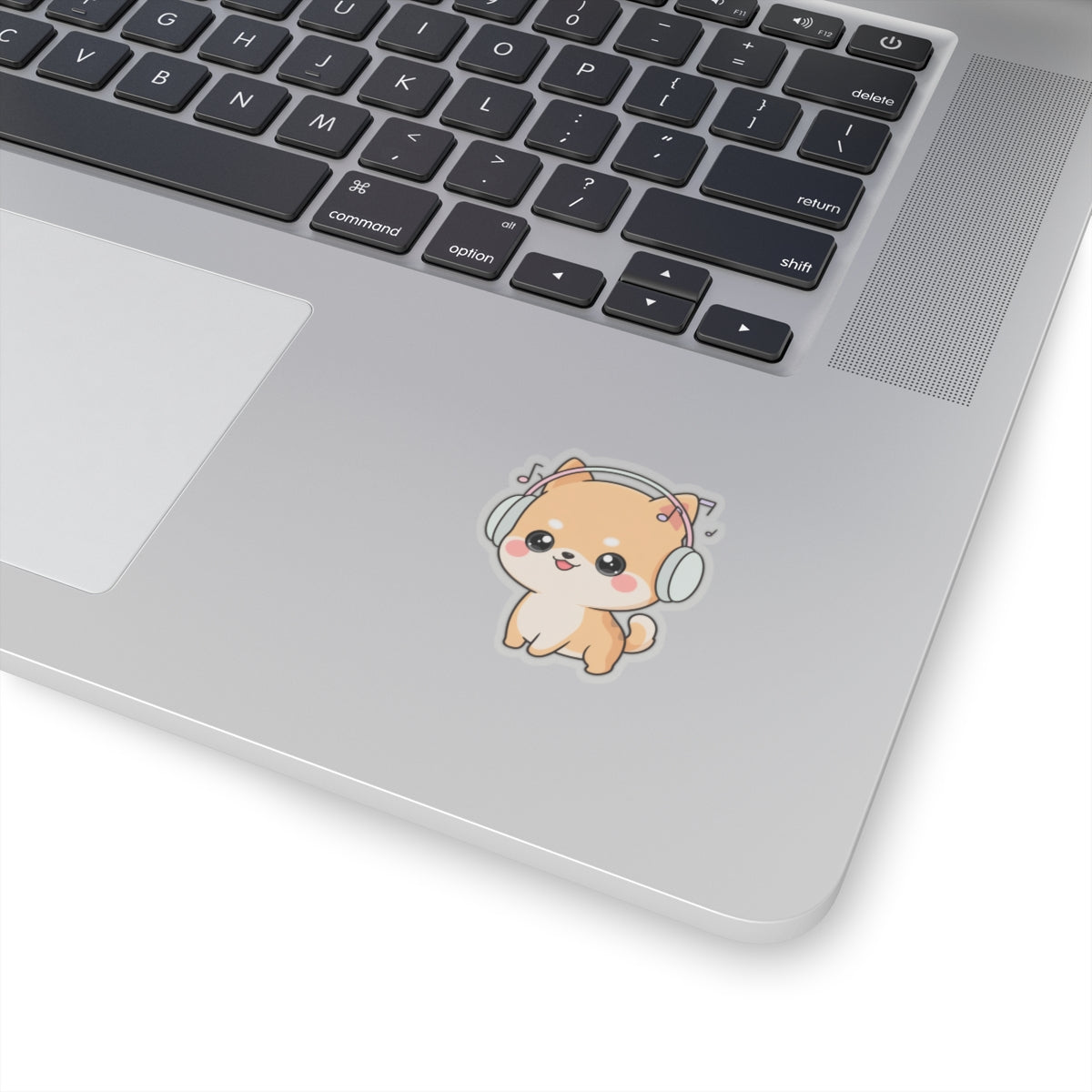 Kawaii Shiba Inu Music Sticker for Journals and Laptops
