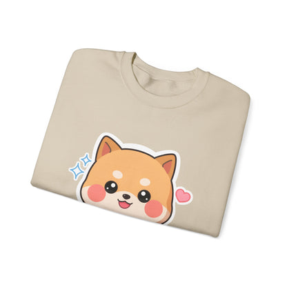 Kawaii Shiba Inu Sweatshirt, Cute Plant Lover Crewneck