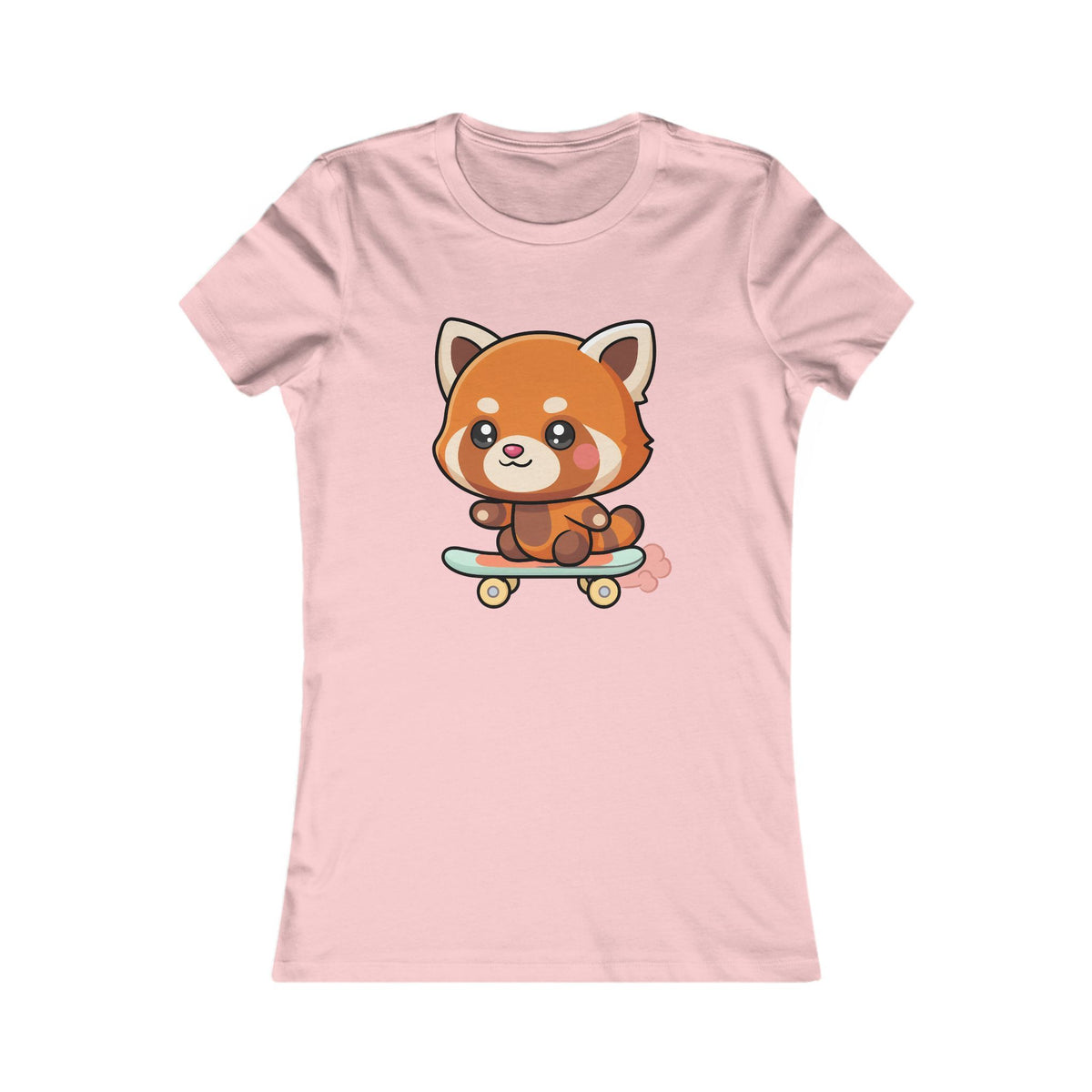 Kawaii Red Panda Skateboard Tee for Women