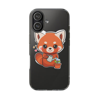 Red Panda Phone Case, Cute Plant Lover Gift