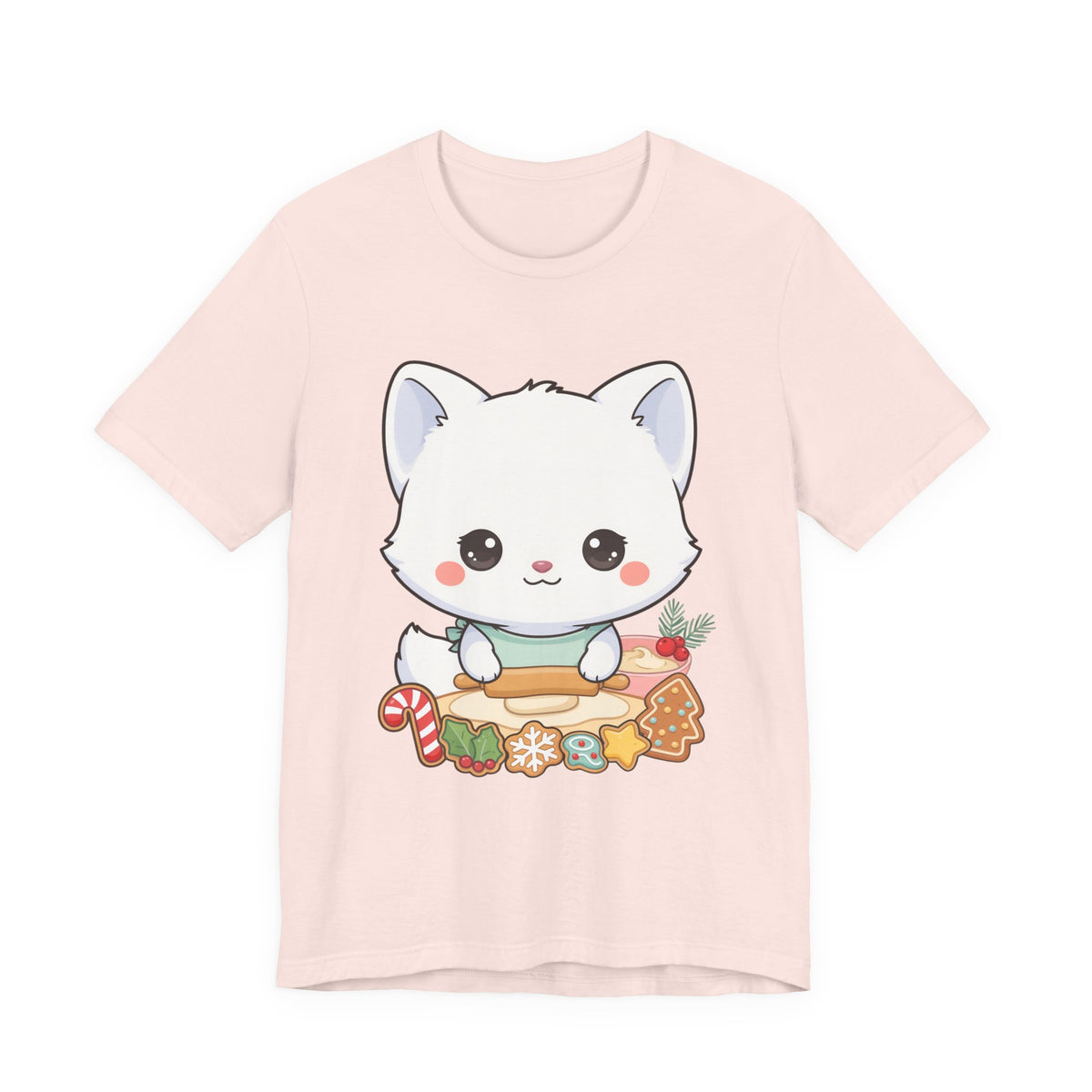 Kawaii Arctic Fox Christmas Baking T-Shirt