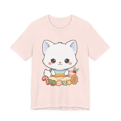 Kawaii Arctic Fox Christmas Baking T-Shirt