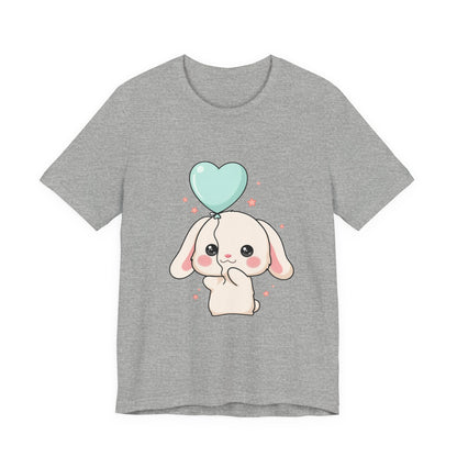 Kawaii Bunny T-Shirt with Balloon – Cute Chibi Rabbit Tee