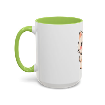 Kawaii Cat Coffee Mug, Cute Latte Accent Mug