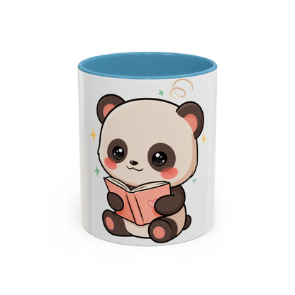 Kawaii Panda Reading Mug, Cute Book Lover Coffee Cup