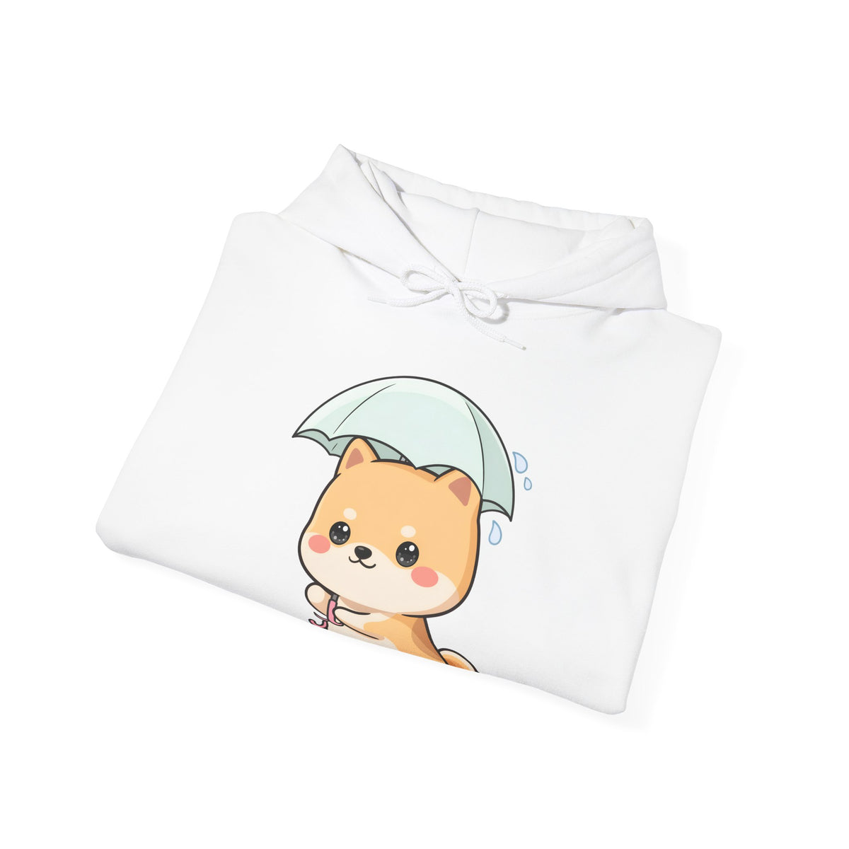 Kawaii Shiba Inu Hoodie, Cute Umbrella Dog Sweatshirt