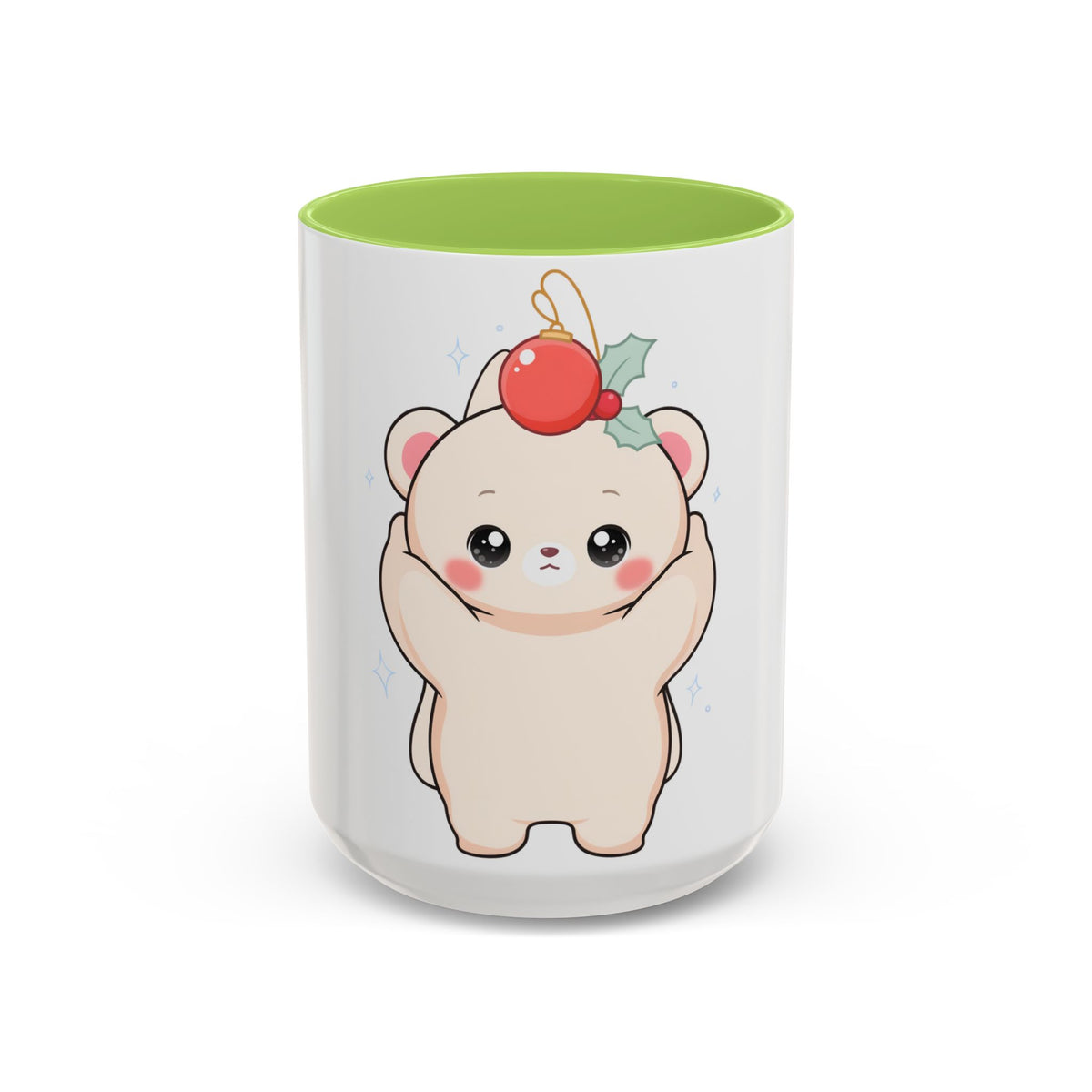 Christmas Polar Bear Mug, Cute Holiday Accent Coffee Mug
