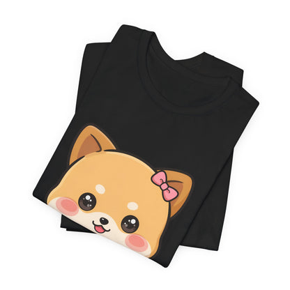 Kawaii Shiba Inu Coffee T-Shirt, Cute Latte Lover Tee