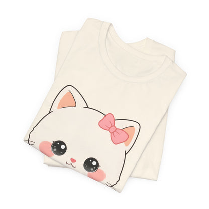 Kawaii Cat T-Shirt, Cozy Blanket Kitty for Cat Lovers