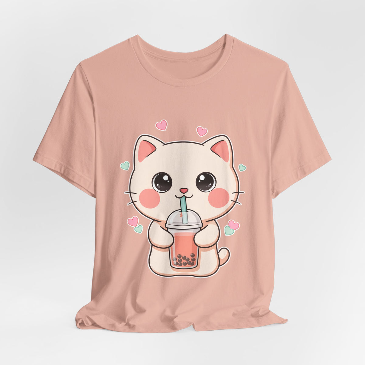 Kawaii Bubble Tea Cat T-Shirt for Cat and Boba Lovers