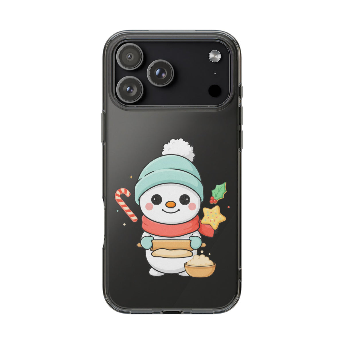 Christmas Snowman Phone Case, Cute Cookie Baker
