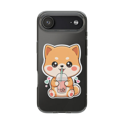 Kawaii Shiba Inu Phone Case for Bubble Tea Lovers