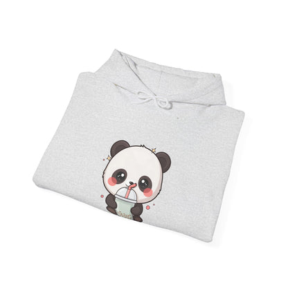 Bubble Tea Panda Hoodie, Kawaii Chibi Boba Sweatshirt