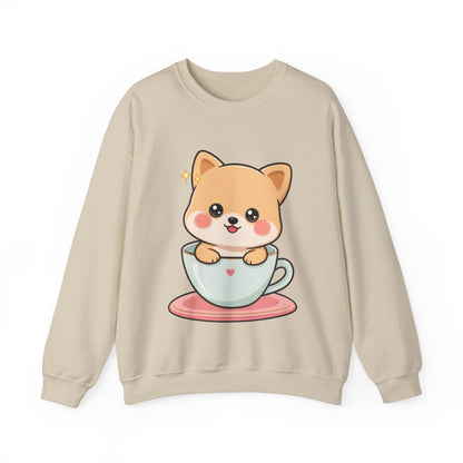 Kawaii Shiba Inu Sweatshirt, Cute Puppy Crewneck