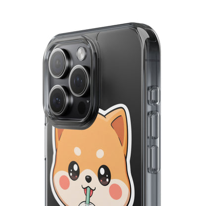Kawaii Shiba Inu Phone Case for Bubble Tea Lovers