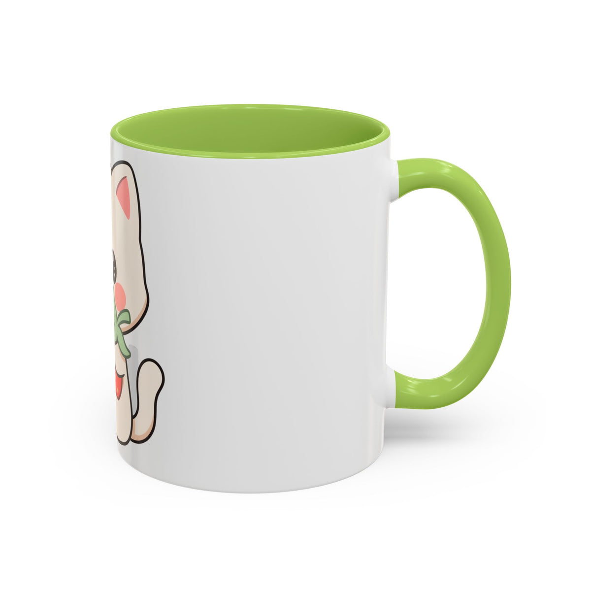 Kawaii Cat Strawberry Accent Coffee Mug
