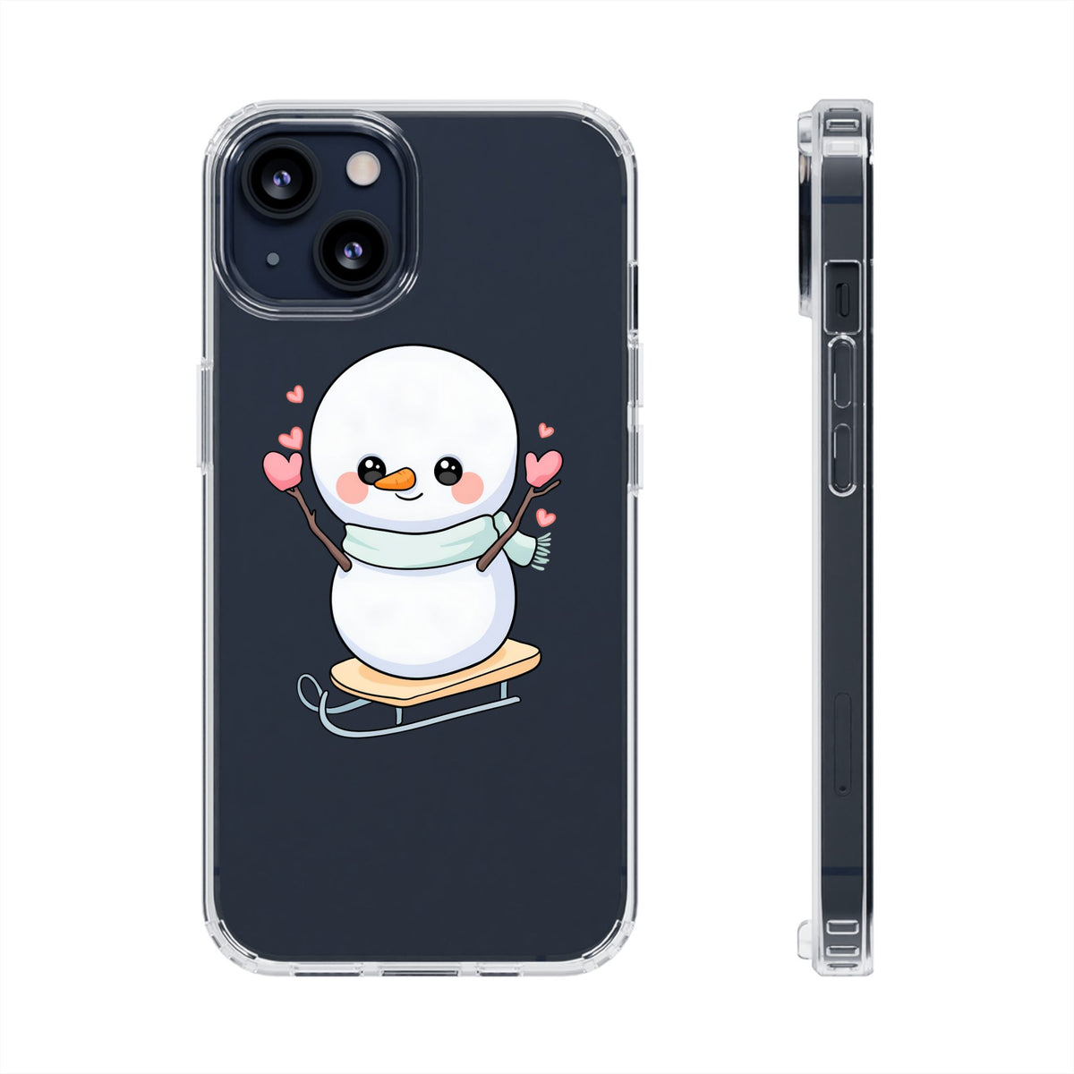Kawaii Snowman Phone Case, Cute Winter Cheer