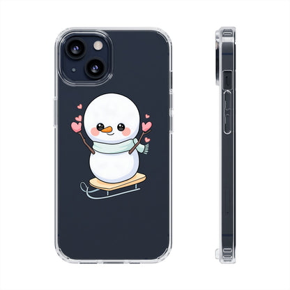Kawaii Snowman Phone Case, Cute Winter Cheer