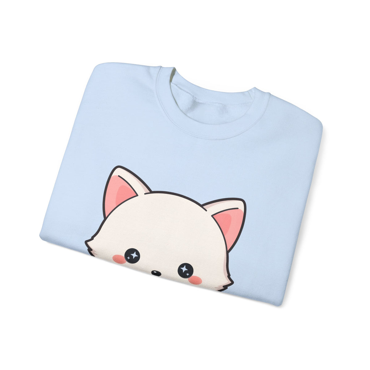 Kawaii Arctic Fox Sweatshirt, Cute Mistletoe Holiday Crewneck