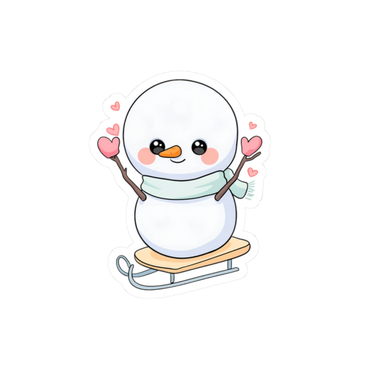 Kawaii Snowman Sticker for Cozy Winter Journals