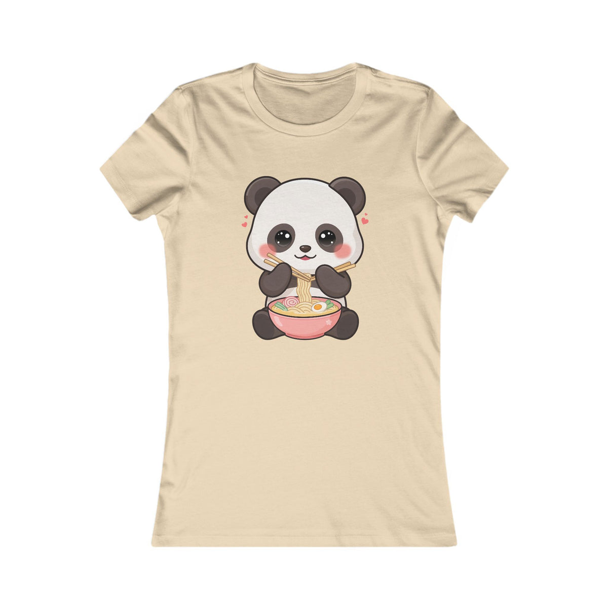 Kawaii Panda Ramen Women's Tee, Cute Noodle Lover Shirt