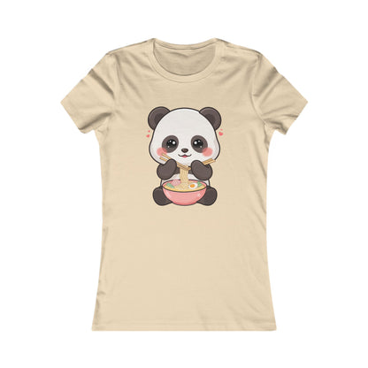 Kawaii Panda Ramen Women's Tee, Cute Noodle Lover Shirt