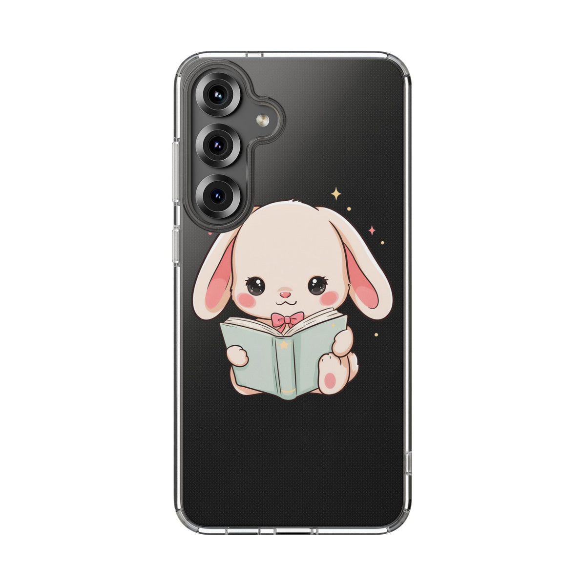Kawaii Reading Bunny Clear Impact-Resistant Case