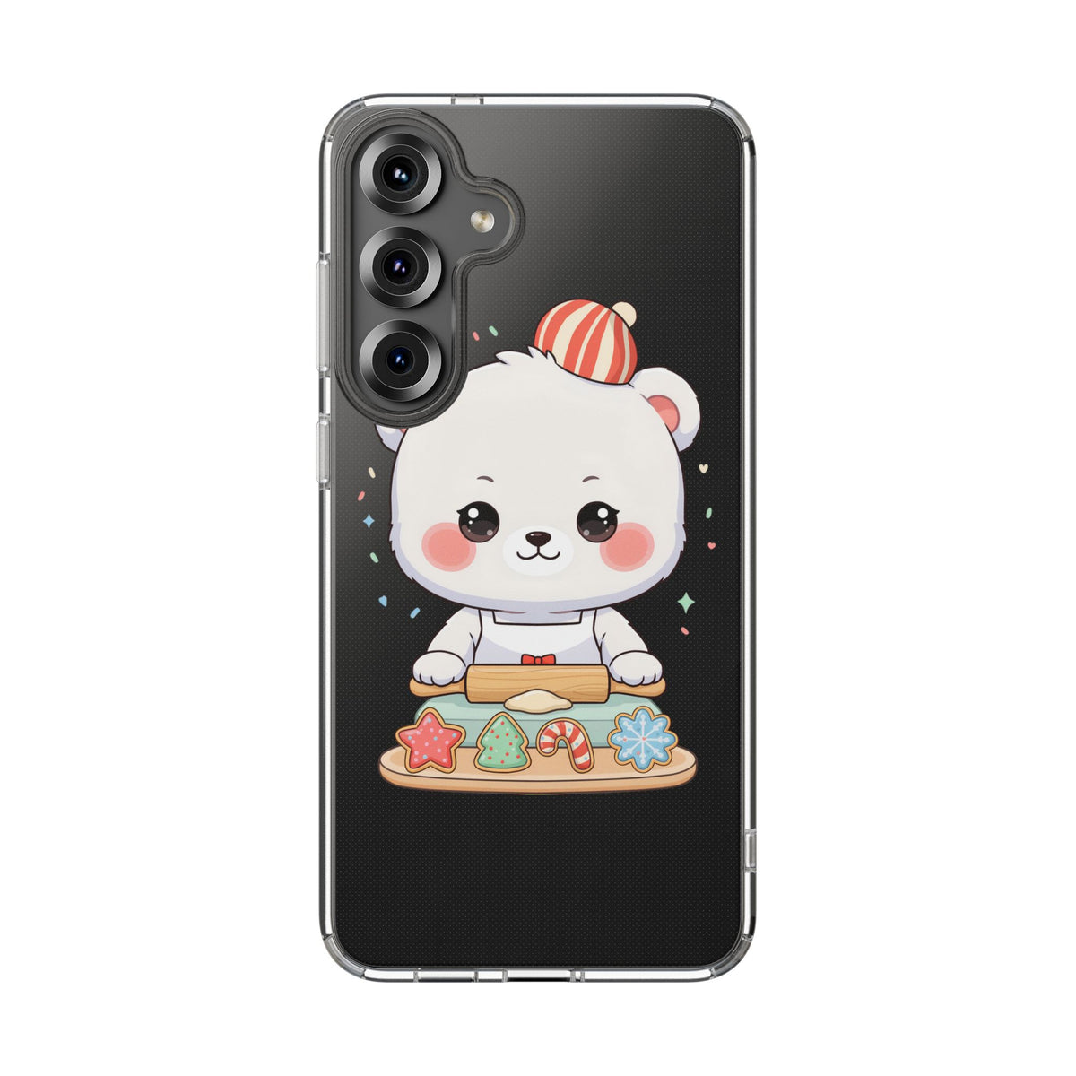 Christmas Bear Cookie Baking Clear Phone Case