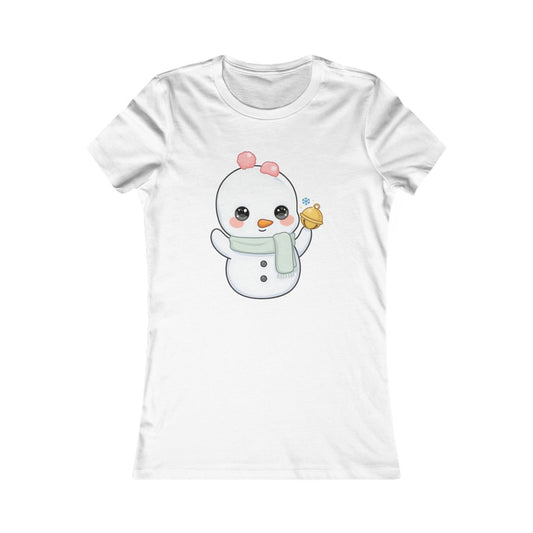 Kawaii Snowman Women's Tee for Cozy Holiday Cheer