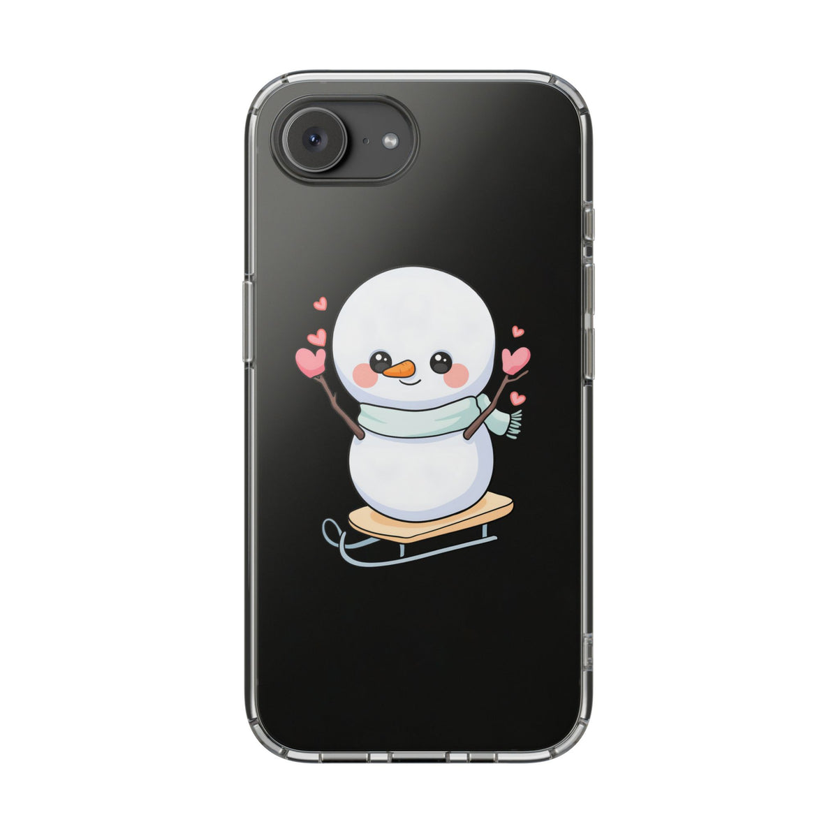 Kawaii Snowman Phone Case, Cute Winter Cheer