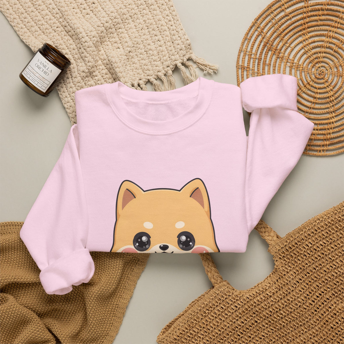 Kawaii Shiba Inu Skateboard Sweatshirt, Cute Dog Lover Gift