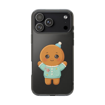 Kawaii Gingerbread Phone Case, Cute Christmas Sweater Cookie