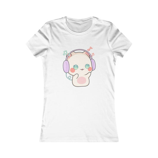 Kawaii Cat Music Lover Women's Favorite Tee