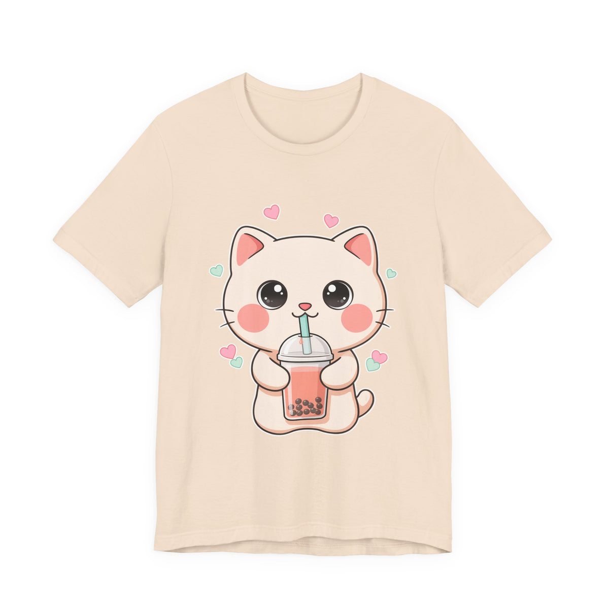 Kawaii Bubble Tea Cat T-Shirt for Cat and Boba Lovers