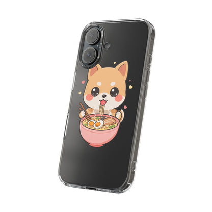 Kawaii Shiba Inu Ramen Clear Impact-Resistant Case