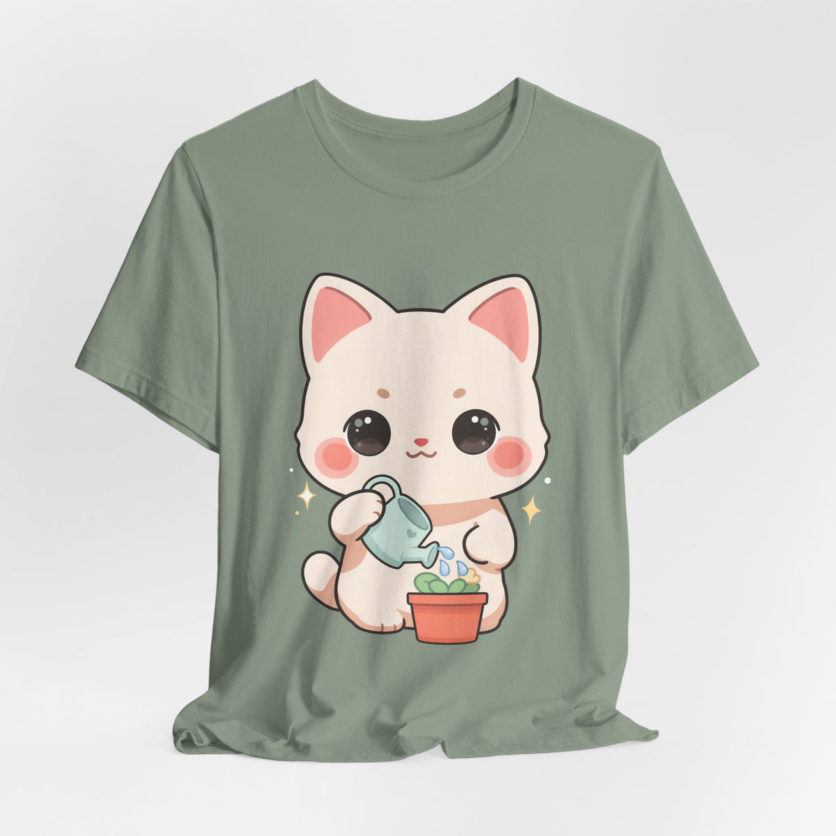 Kawaii Cat Gardening T-Shirt for Plant Lovers