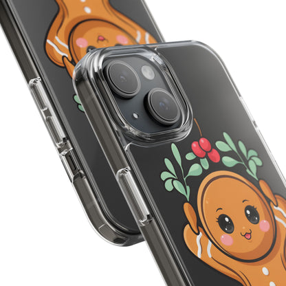 Kawaii Gingerbread Phone Case with Mistletoe Cheer