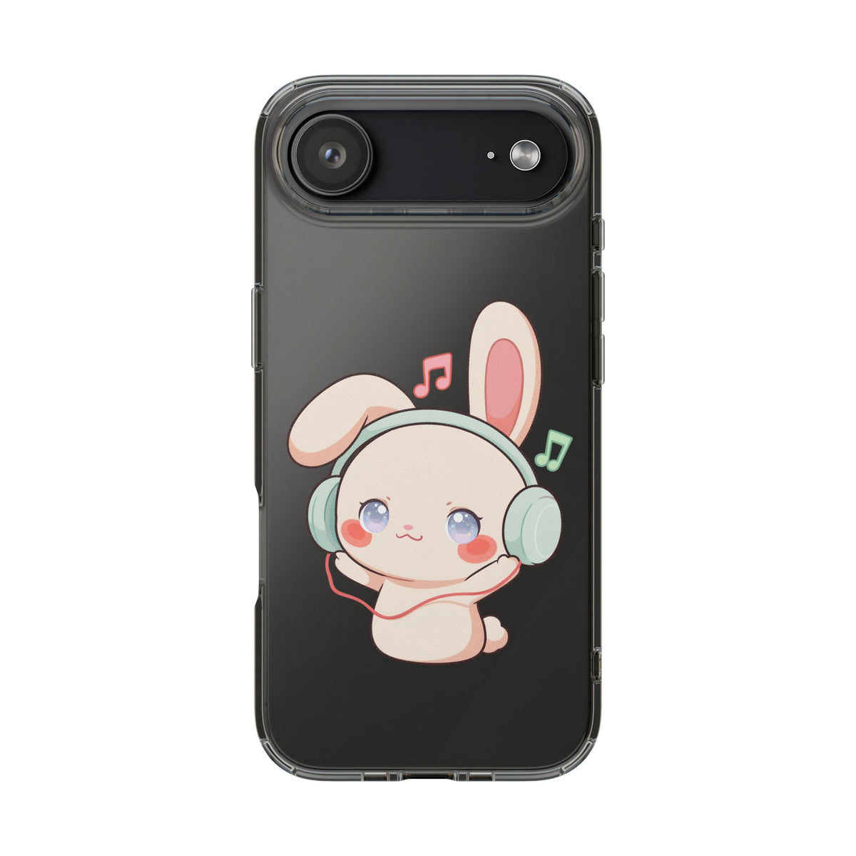 Kawaii Bunny Phone Case, Cute Music Lover Gift