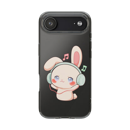 Kawaii Bunny Phone Case, Cute Music Lover Gift