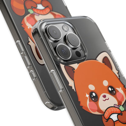 Red Panda Sushi Phone Case, Cute Kawaii Clear Case