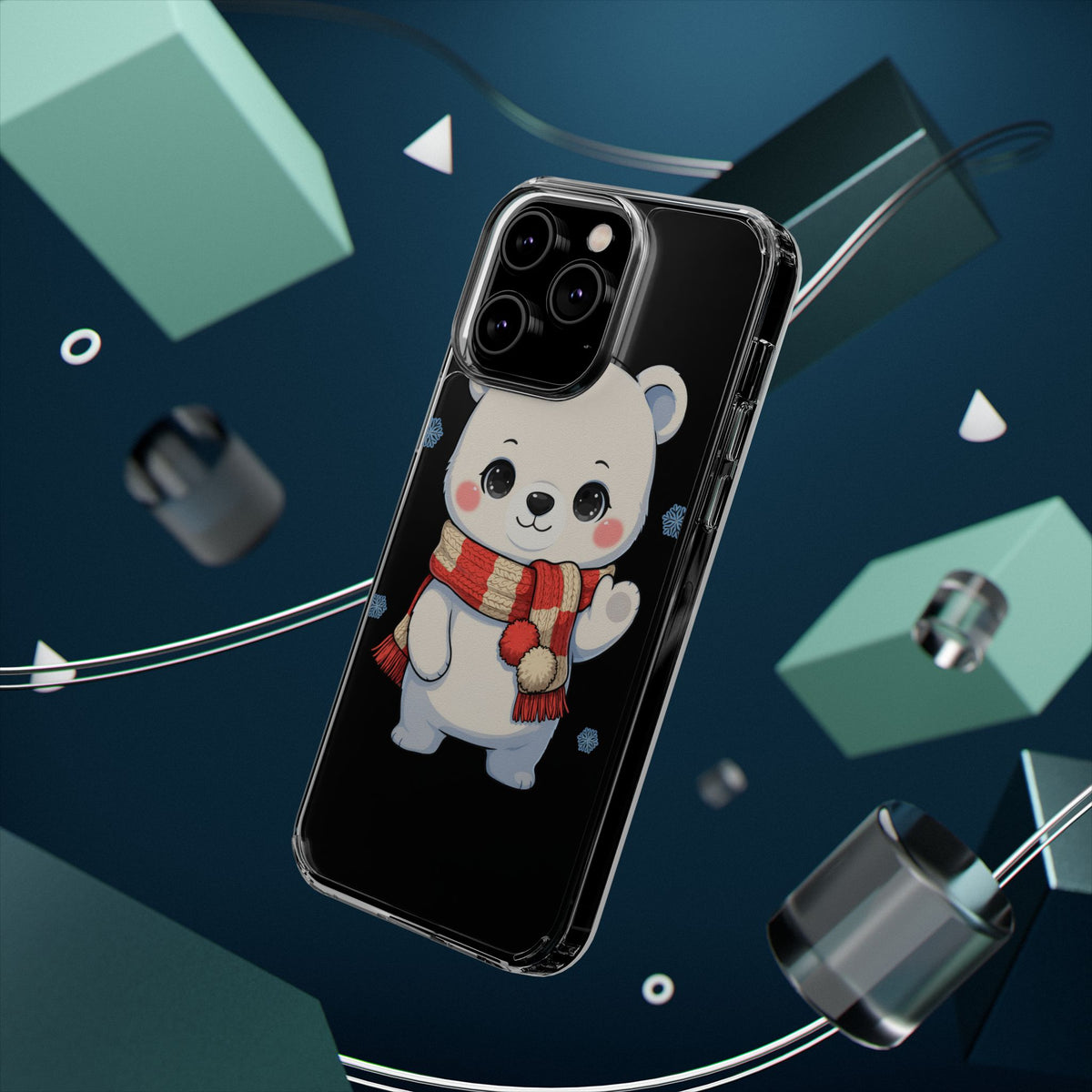 Kawaii Polar Bear Phone Case – Cozy Christmas Cub