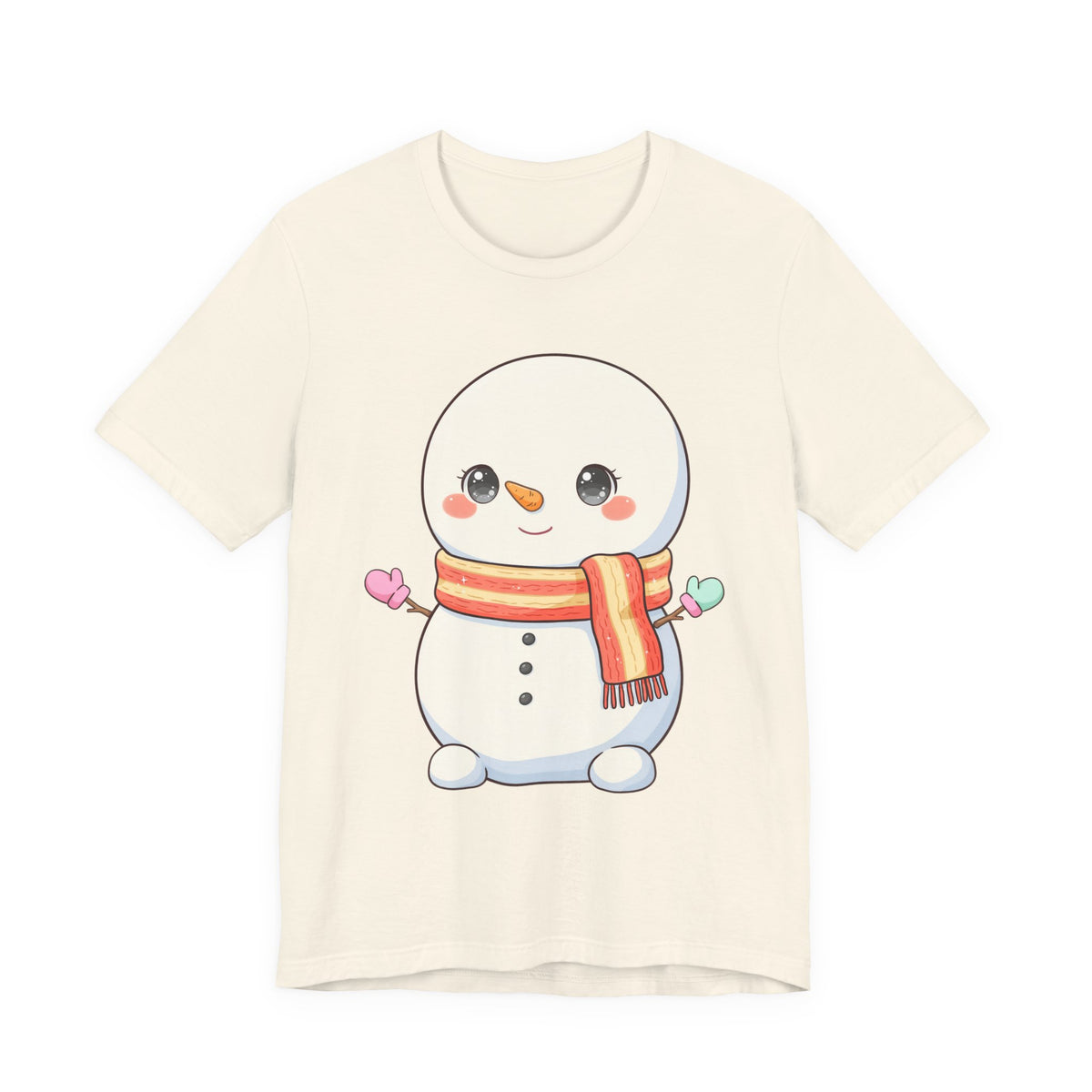 Kawaii Snowman Christmas T-Shirt for Cute Holiday Cheer