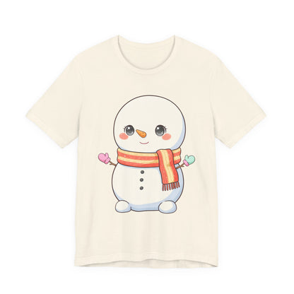 Kawaii Snowman Christmas T-Shirt for Cute Holiday Cheer